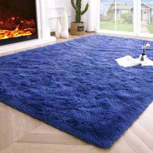 lot 4060 image: Noahas Luxury Fluffy Rugs Ultra Soft Shag Rug for Bedroom Living Room Kids Room, Child and Girls Shaggy Furry Floor Carpet Nursery Rugs Modern Indoor Home Decorative, 5.3x7.5 Feet, Light Navy