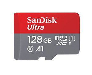 lot 4214 image: SanDisk 128GB Ultra microSDXC UHS-I Memory Card with Adapter - 120MBs, C10, U1, Full HD, A1, Micro SD Card - SDSQUA4-128G-GN6MA