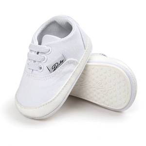 lot 4220 image: RVROVIC Baby Boys Girls Shoes Canvas Toddler Sneakers Anti-Slip Infant First Walkers 12Color (13cm (12-18months), White)
