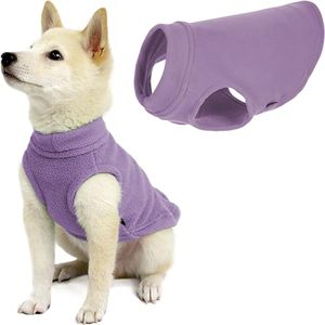 lot 4223 image: Gooby Stretch Fleece Vest Dog Sweater - Lavender, Small - Warm Pullover Fleece Dog Jacket - Winter Dog Clothes for Small Dogs Boy or Girl&nbsp