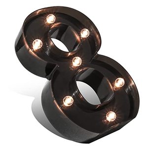 lot 4227 image: (8)Glintee Led Letters Numbers Light Black Decorative Marquee Lamps for Events Wedding Party Birthday Home Bar Decorative -8