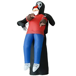lot 4231 image: Nsddm Halloween Inflatable Costume Blow Up Costumes for Men Women Adult for Holiday Party Carnival (Grim Reaper), Multi, 10M