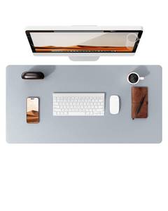 lot 4236 image: YSAGi Leather Desk Pad Protector, Office Desk Mat, Large Mouse Pad, Non-Slip PU Leather Desk Blotter, Laptop Desk Pad, Waterproof Desk Writing Pad for Office and Home (23.6 x 13.8, Light Grey)