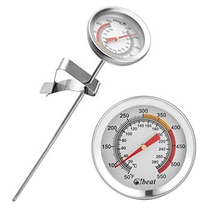 lot 4117 image: Cibeat Deep Fry Thermometer with 12 Stainless Steel Food Grade Probe and Clip, Fast Instant Read Large 2 Dial, Temperature Range 50 to 550 �F  10 to 290°C, Best for Turkey, BBQ, Grill