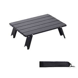 lot 4127 image: Moosinily Camping Table Small Foldable Table Aluminum Mini Beach Table with Carry Bag Roll Up Portable Table for Outdoor Indoor Beach Card Play Travel Hiking Black