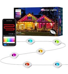 lot 4134 image: LEDATING Permanent Outdoor Lights, 50ft Eaves Lights with 44 Scene Modes and IP65 Waterproof, Outdoor Lights with 36 LED for Party, Game Day, and Daily Lighting