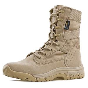 lot 4155 image: FREE SOLDIER Mens Tactical Boots 8 Inches Lightweight Combat Boots Durable Suede Leather Military Work Boots Desert Boots (Tan, 10)