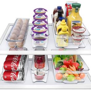 lot 4159 image: Sorbus Fridge Bins and Freezer Bins Refrigerator Organizer Stackable Food Storage Containers BPA-Free Drawer Organizers for Refrigerator Freezer and Pantry (Pack of 6)