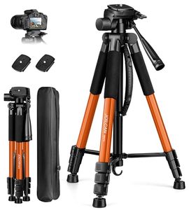 lot 4162 image: Camera Tripod, 67 Heavy Duty Tripod for Camera, Tripod Stand for Video Recording Photo Vlogging Aluminum Phone Tripod with Remote &amp Travel Bag for DSLR Camera Phone Projectors Lasers