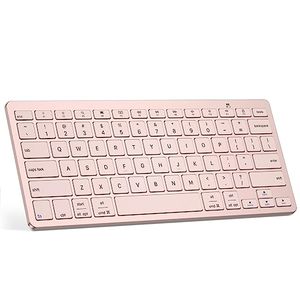 lot 4173 image: Emetok Universal Bluetooth Keyboard for iPad, Upgraded BLE Technology Keyboard with Unwavering Connection, 18-Month Battery Life, Automatic Identification for iOS, Windows, Android, macOS, Rose