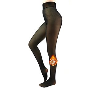 lot 4177 image: X-CHENG Fleece Lined Tights Sheer Women - Fake Translucent Warm Pantyhose Leggings Sheer Thick Tights for Winter Size S