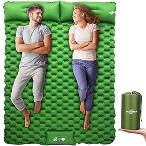 lot 4191 image: WANNTS Double Sleeping Pad, Ultralight Inflatable Sleeping Pad for Camping, Built-in Pump, Ultimate for Camping, Hiking - Airpad, Carry Bag, Repair Kit - Compact & Lightweight Air Mattress(Green)
