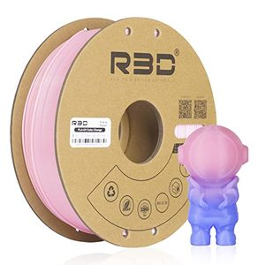 lot 4195 image: R3D PLA 3D Printer Filament Pink to Purple with Light, Dimensional Accuracy 1.75 mm � 0.02 mm, 1 kg Cardboard Spool (2.2 lbs), Fit Most FDM Printer 1-Pack