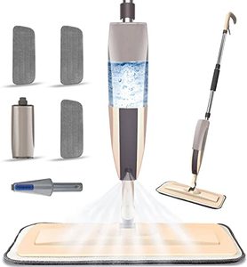 lot 4209 image: Microfiber Spray Mop for Floor Cleaning, Dry Wet Wood Floor Mop with 3 pcs Washable Pads, Handle Flat Mop with Sprayer for Kitchen Wood Floor Hardwood Laminate Ceramic Tiles Dust
