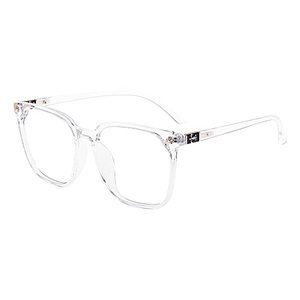 lot 4248 image: GUDVUE Oversized Blue Light Glasses, Computer ReadingGamingPhones Glasses, Anti GlareUV400Eye Strain, Large Square Frame, Clear