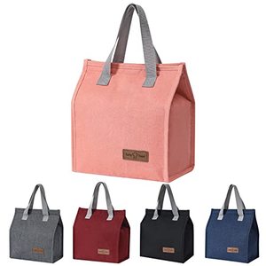 lot 4266 image: Lunch Bag Insulated, Lunch Box Bag, Reusable Lunch Tote Bag, Lunch Box Container Bag Insulated for Women, Men, Work, Office, Travel - Pink