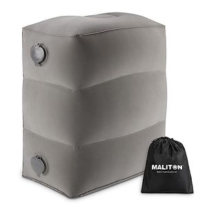 lot 4271 image: Inflatable Travel Foot Rest Pillow, Kids Airplane Bed, Adjustable Height Leg Pillow for Air Travel, Make a Flat Bed for Kids and Toddlers, Great for Airplane, Train, car Grey, 1 Pack