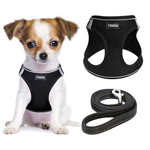 lot 4292 image: YIMEIS Dog Harness and Leash Set, No Pull Soft Mesh Pet Harness, Reflective Adjustable Puppy Vest for Small Dogs, Cats (S, Black)