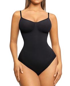 lot 4308 image: FeelinGirl Shapewear for Women Tummy Control Seamless Body Shaper Butt Lifter Bodysuit Fajas Colombianas Black XL-XXL