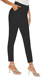 lot 4311 image: iChosy Womens High Waist Skinny Comfy Stretchy Work Pants with Pockets Black27 6