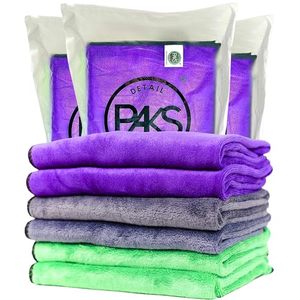 lot 4322 image: Paks Edgeless Microfiber Towels for Cars - 16x24 Microfiber Towel, Extra Absorbent Microfiber Towels (CleaningCar Detailing Towels), Streak-Free Microfiber Cloths Cleaning, 6-Pack, Multi-Color
