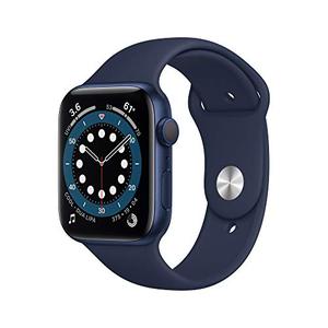 lot 4324 image: Apple Watch Series 6 (GPS, 44mm) - Blue Aluminum Case with Deep Navy Sport Band