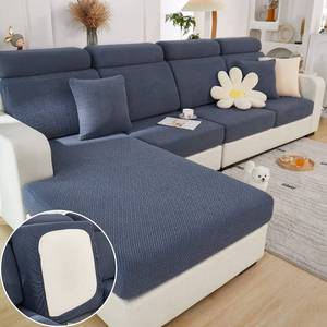 lot 4332 image: Magic Sofa Covers Interior Magic Couch Cushion Covers L Shape Sectional Couch Covers Stretch Chaise Lounge Sofa Slipcover (Pillow Cover, Dark Grey)