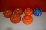 6 Ceramic Pumpkins