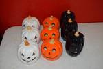 9 LED Ceramic Pumpkin Lanterns