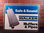 Vintage Safe & Sound Walker Mufflers & Pipes Metal Sign
