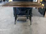 Farmhouse Type Table With Antique Singer Sewing Maching Base