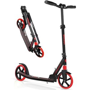 lot 3918 image: BELEEV V5 Scooters for Kids, Foldable 2 Wheel Kick Scooter for Girls & Boys, Quick-Release Folding System, Shock Absorption Mechanism, Large 200mm Wheels Great Scooters for Adults and Teens (Red)