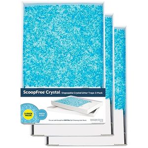 lot 3935 image: PetSafe ScoopFree Crystal Litter Tray Refills, Premium Blue Crystals, 3-Pack, Disposable Tray, Includes Leak Protection & Low Tracking Litter, Absorbs Odors On Contact