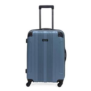 lot 3938 image: Kenneth Cole REACTION Out of Bounds Lightweight Hardshell 4-Wheel Spinner Luggage, Granite Blue, 24-Inch Checked
