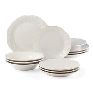 lot 3953 image: Lenox French Perle White 12 Pc. Dinnerware Set, Service for 4