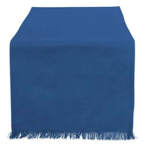 lot 3957 image: Solid Navy Heavyweight Fringed Table Runner 14 X 72