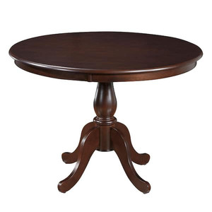 lot 5609 image: Fairview Espresso 42In Round Pedestal Dinning Table In Brown