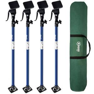 lot 1372 image: XINQIAO Third Hand Tool 3rd Hand Support System, Premium Steel Support Rod with 154 LB Capacity for Cabinet Jack, Drywall Jack& Cargo Bars, 49.2 IN- 114.2 IN Long, 4 PC, Blue