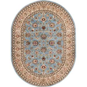 lot 1374 image: Well Woven Barclay Sarouk Traditional Oriental Panel Light Blue 5 3 x 6 10 Oval Area Rug
