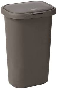 lot 1400 image: Rubbermaid Spring Top Kitchen Bathroom Trash Can with Lid, 13 Gallon Gray Plastic Garbage Bin, 49.2-liter