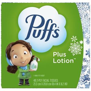 lot 1404 image: 23pk Puffs Plus Lotion Facial Tissue - 48.0 ea