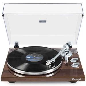 lot 1416 image: Turntables Belt-Drive Record Player with Wireless Output Connectivity, Vinyl Player Support 33&45 RPM Speed Phono Line USB Digital to PC Recording with Advanced Magnetic Cartridge&Counterweight