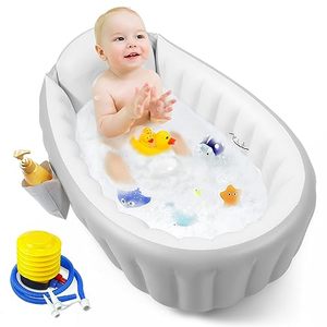 lot 1432 image: PandaEar Inflatable Baby Bathtub Toddler Tub for Shower, Collapsible Portable Bathtub for Kids, Baby Bath Tub 6-12 Months, Travel Baby Bathtub, Blow Up Tub for Baby with Air Pump