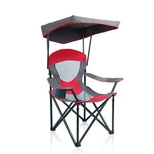 lot 2757 image: ALPHA CAMP Mesh Canopy Chair Folding Camping Chair - Red