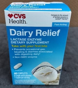 lot 2788 image: CVS Dairy Relief Lactase Enzyme 32 Softgels Fast Acting Comp To Lactaid 324