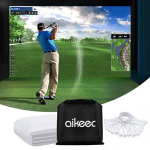lot 5596 image: aikeec Golf Simulator Impact Screen Display Projector Screen for Golf Training, Indoor Ultra Clear Golf Impact Screen, with 14pcs Grommet Holes, 16pcs Ball Bungee Cords Retail&nbsp$185.99&nbsp
