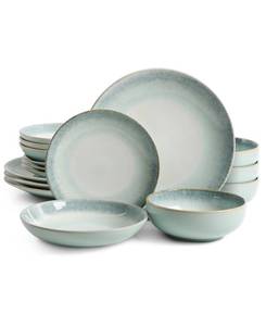 lot 1426 image: Laurie Gates Emporia 16-Piece Double Bowl Dinnerware Set, Service for 4