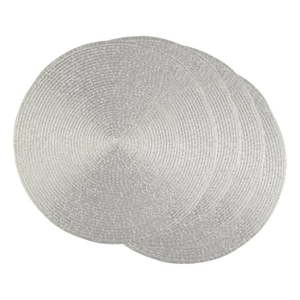 lot 2808 image: Metallic Round Woven Placemat, Set of 4