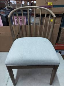lot 5611 image: Dinning Room Side Chair With Light Brown Wood And Light A Light Grey Cushion