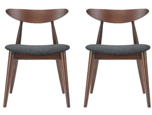 lot 3922 image: Barron Charcoal and Walnut Upholstered Dining Chairs (Set of 2) Retail&nbsp$203.99